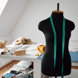 Mannequin in workshop, dressmaking concept, nobody