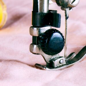 The sewing machine close-up.